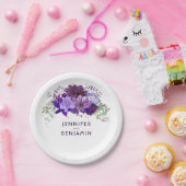 Pum Violet Lila florale Hochzeit Pappteller (Party)