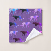 Puma Cats benutzerdefinierte Hintergrundfarbe Badhandtuch Set (Waschlappen)