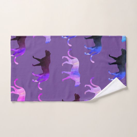 Puma Cats benutzerdefinierte Hintergrundfarbe  Badhandtuch Set (Handtuch)