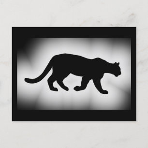 Puma Cougar Mountain Lion Silhouette Postkarte