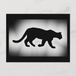 Puma Cougar Mountain Lion Silhouette Postkarte
