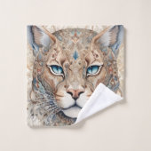 Puma Face Surreal Art Badhandtuch Set (Waschlappen)
