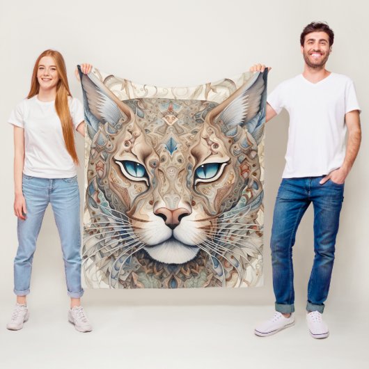 Puma Face Surreal Art Fleecedecke (Beispiel)