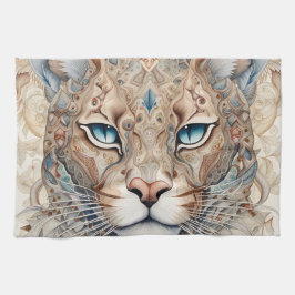 Puma Face Surreal Art Geschirrtuch