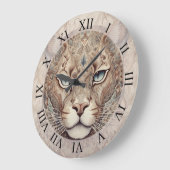 Puma Face Surreal Art Große Wanduhr (Winkel)