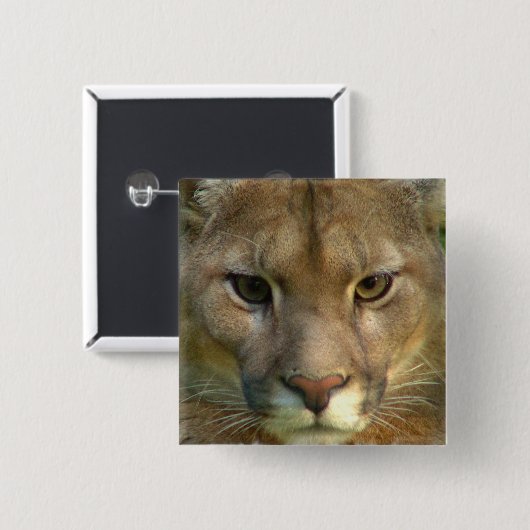 Puma-Gebirgskatzen-Quadrat-Button Button (Vorne & Hinten)