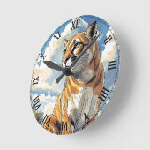 Puma I Cougar Runde Wanduhr (Winkel)