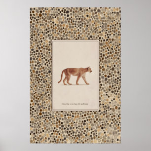 Puma-Illustrationsposter laufender Berglöwe Poster