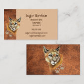 Puma, Mountain Lion, Cougar Tracks Business Card Visitenkarte (Vorne/Hinten)