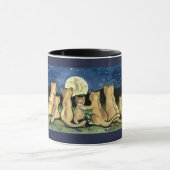 Puma Mountain Lion Family und Moon Designer Tasse (Zentrum)