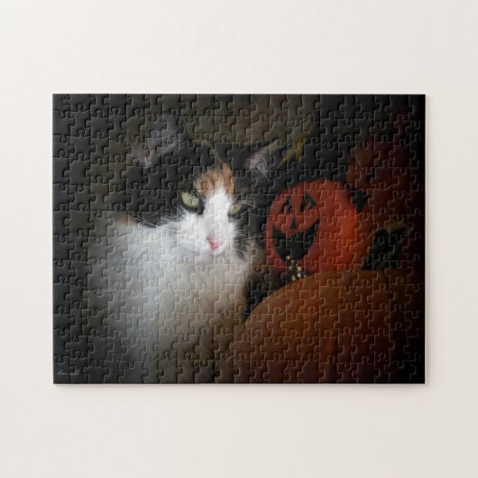 Puma über Kürbis Puzzle (Horizontal)