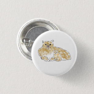 Puma und Kätzchen Tier-Duo-Geschenk Button