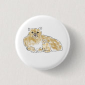 Puma und Kätzchen Tier-Duo-Geschenk Button (Vorderseite)