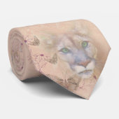 Puma und Schmetterlinge Krawatte (Gerollt)