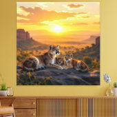 Pumafamilie im Herzen der Berge Leinwanddruck (Insitu (Wohnzimmer))