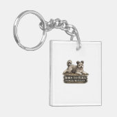 Pumi Dog – Born to Herd Forced to Relax Schlüsselanhänger (Vorderseite links)