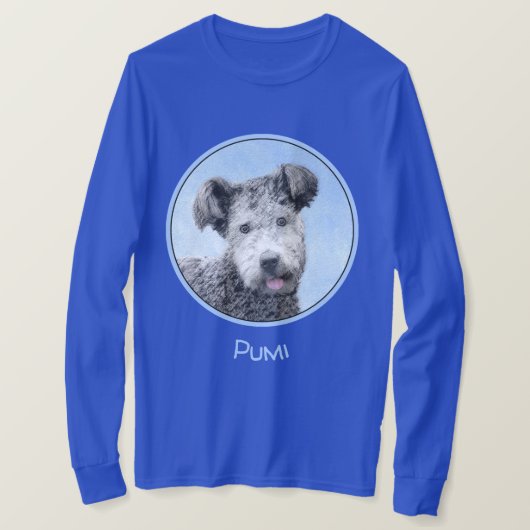 Pumi-Malerei - Niedliche Original Hunde-Kunst T-Shirt (Design vorne)