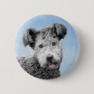 Pumi Painting - Niedliche Original Hunde Kunst Button