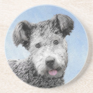 Pumi Painting - Niedliche Original Hunde Kunst Getränkeuntersetzer