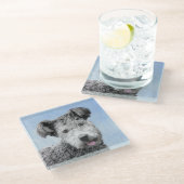 Pumi Painting - Niedliche Original Hunde Kunst Glasuntersetzer (Schrägansicht)