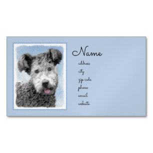 Pumi Painting - Niedliche Original Hunde Kunst Magnetische Visitenkarte