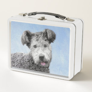 Pumi Painting - Niedliche Original Hunde Kunst Metall Brotdose