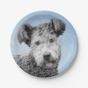 Pumi Painting - Niedliche Original Hunde Kunst Pappteller