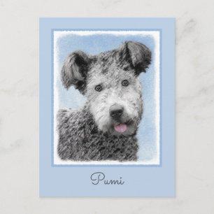 Pumi Painting - Niedliche Original Hunde Kunst Postkarte