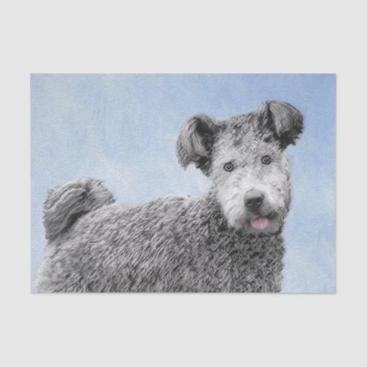 Pumi Painting - Niedliche Original Hunde Kunst Seidenpapier (Vorderseite)