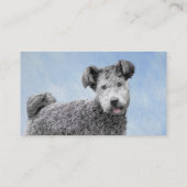 Pumi Painting - Niedliche Original Hunde Kunst Visitenkarte (Rückseite)