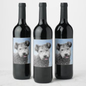 Pumi Painting - Niedliche Original Hunde Kunst Weinetikett (Flaschen)