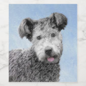 Pumi Painting - Niedliche Original Hunde Kunst Weinetikett (Einzelnes Label)