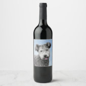 Pumi Painting - Niedliche Original Hunde Kunst Weinetikett (Vorderseite)