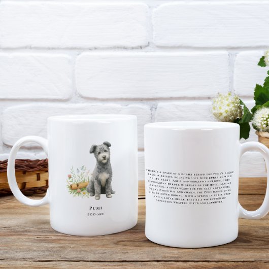 Pumi Watercolor Dog | Seltene Rasse Kaffeetasse