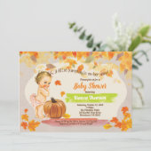 Pumkin-Baby-Dusche rustikale Vintage Fall Einladung (Stehend Vorderseite)