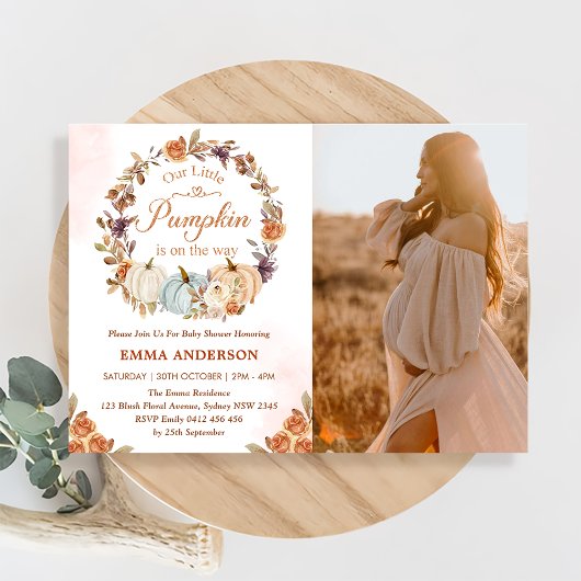 Pumkin Baby Showdusche Orange Party Einladung