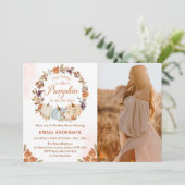 Pumkin Baby Showdusche Orange Party Einladung (Stehend Vorderseite)