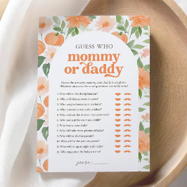 Pumkin Baby Shower raten, wer Mama oder Papa Einladung