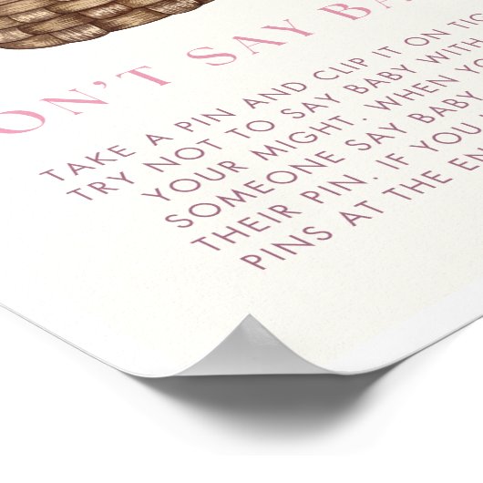 Pumkin Baby Shower Say Baby Game Sign Poster (Ecke)