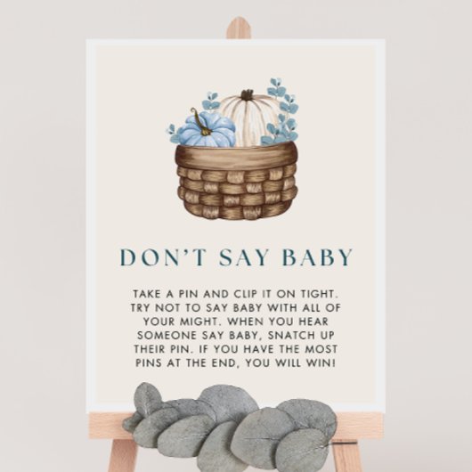 Pumkin Baby Shower Say Baby Game Sign Poster