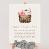 Pumkin Baby Shower Say Baby Game Sign Poster