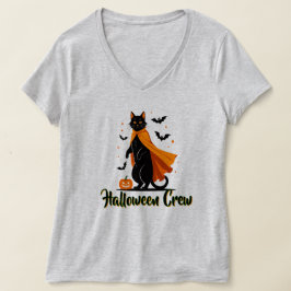 Pumkin Black Cat Halloween T - Shirt