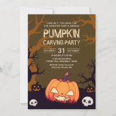 Pumkin Carving Party Halloween Einladung (Vorderseite)