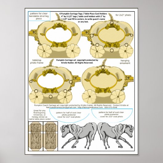 Pumkin Cream Coach Dankbare Hochzeitskarte Poster (Vorne)