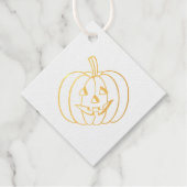 Pumkin Face Gold Foil Halloween Geschenkanhänger (Vorderseite)
