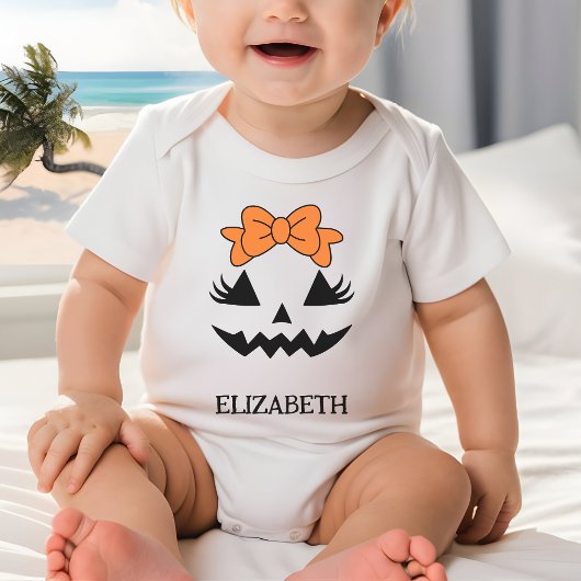 Pumkin Face Niedlich Girl Custom Halloween Kleinki Baby T-shirt