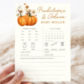 Pumkin Fall Baby Predictions Advice Game Card Einladung