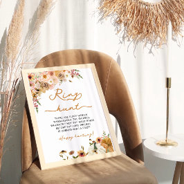 Pumkin Fall Floral Ring Brautparty Game Poster