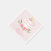 Pumkin Floral Pink Girl's Baby Shower Serviette (Ecke)