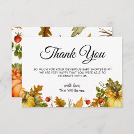 Pumkin Foliage Herbst Babydusche Dankeskarte